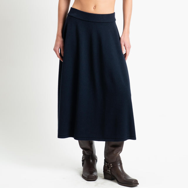 Zeroassoluto-Gonna in maglia elastico in vita - blu