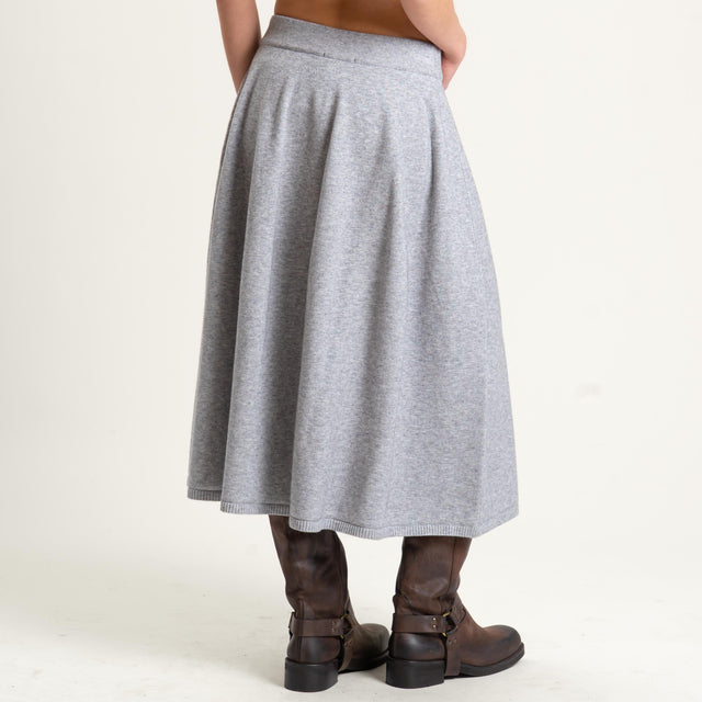Zeroassoluto-Gonna in maglia elastico in vita - perla