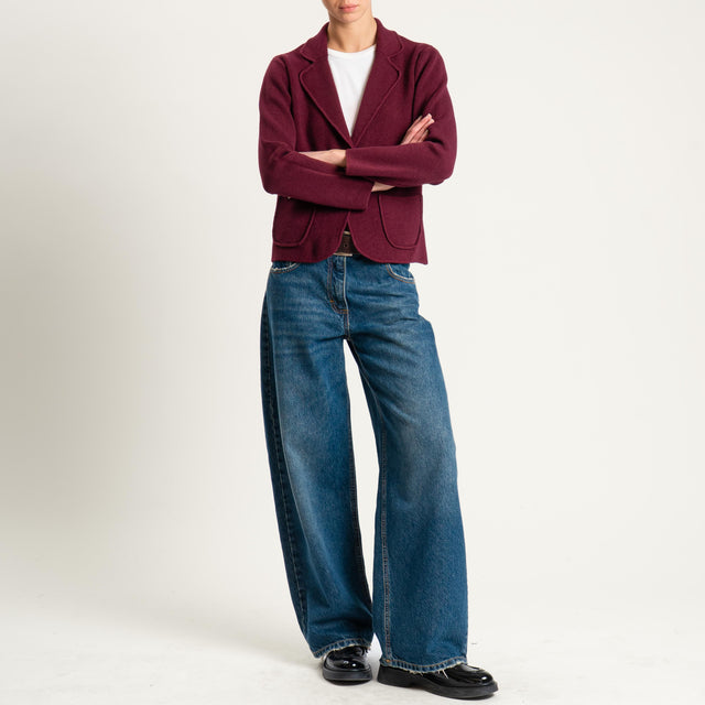 Zeroassoluto-Giacca in maglia con tasche - Bordeaux