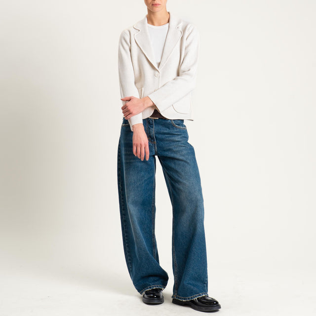 Zeroassoluto-Giacca in maglia con tasche - gesso