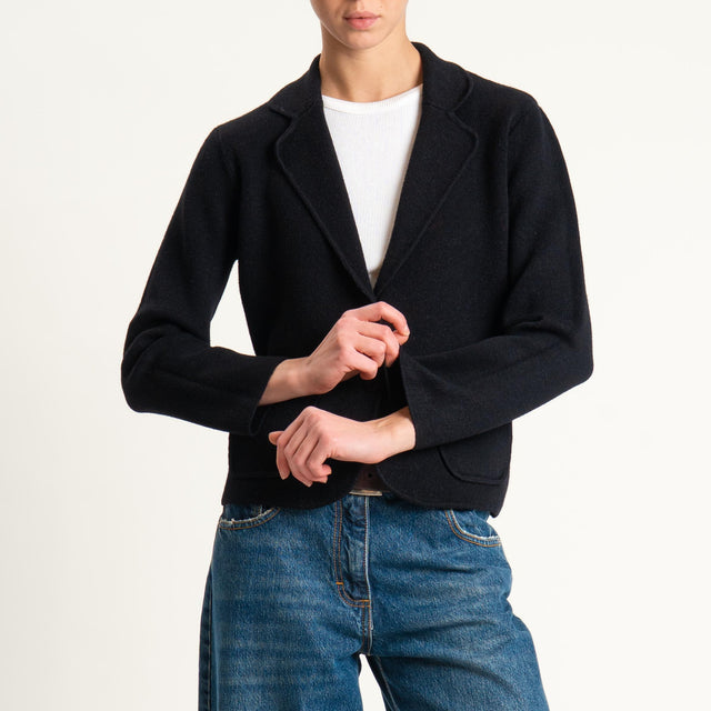 Zeroassoluto-Giacca in maglia con tasche - nero