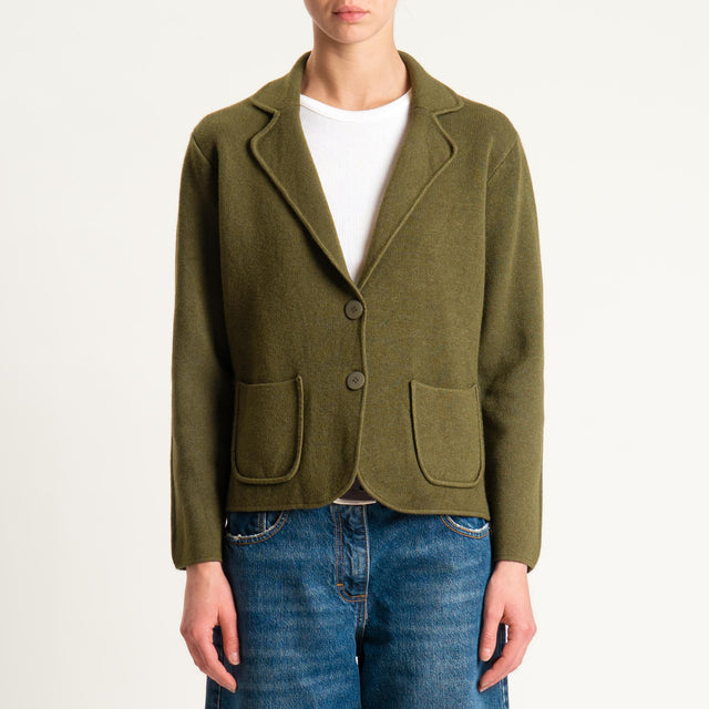 Zeroassoluto-Giacca in maglia con tasche - olio