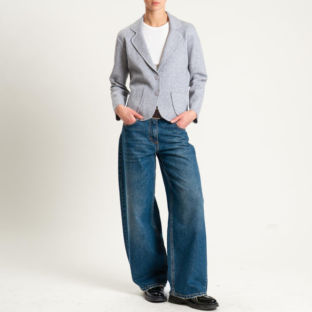 Zeroassoluto-Giacca in maglia con tasche - perla