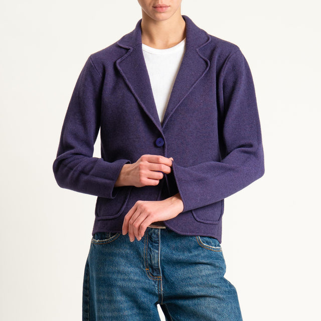 Zeroassoluto-Giacca in maglia con tasche - uva