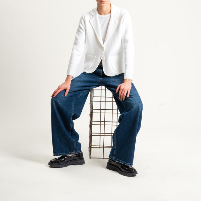 Zeroassoluto-Giacca in maglia con tasche - panna