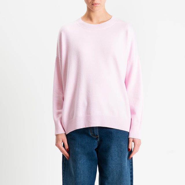 Zeroassoluto-Maglia girocollo scatola - rosa