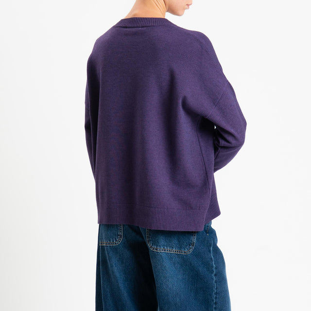 Zeroassoluto-Maglia girocollo scatola - uva