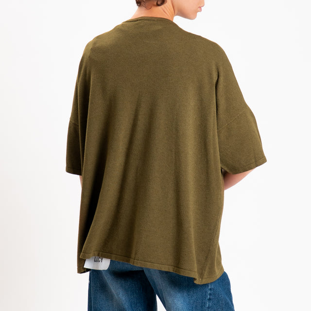 Zeroassoluto-Maglia over scollo a v - militare