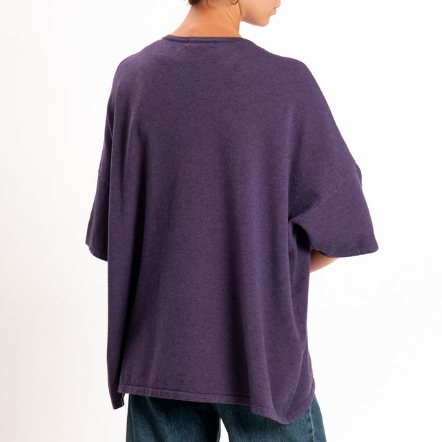Zeroassoluto-Maglia over scollo a v - uva