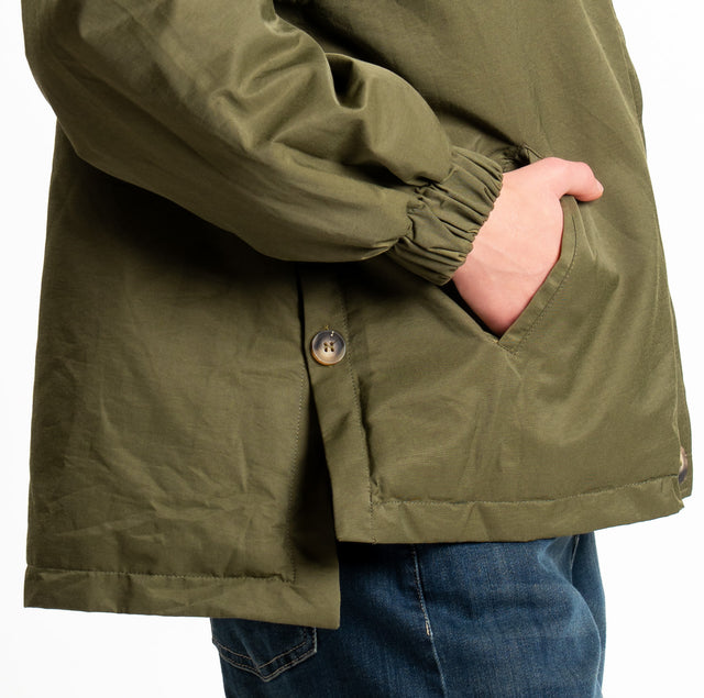 Zeroassoluto-Parka con ecopelliccia - militare
