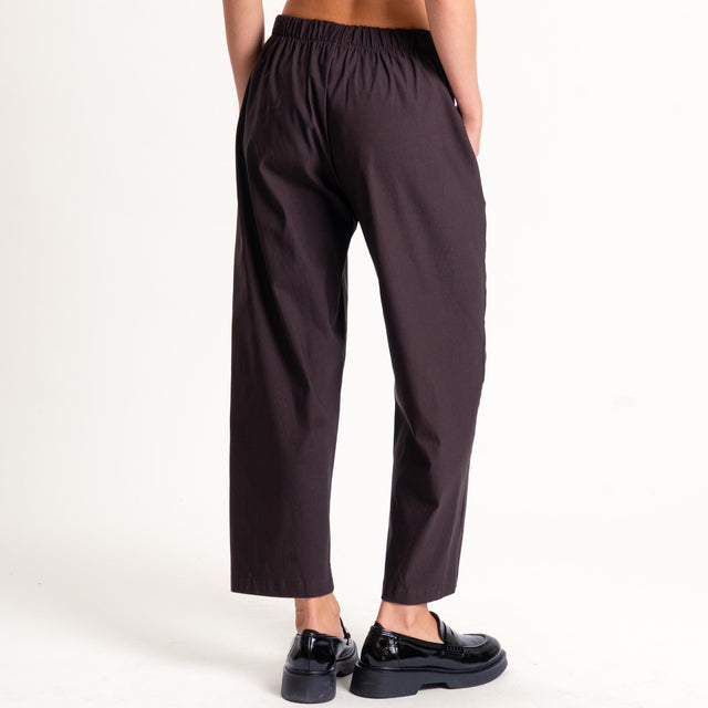 Zeroassoluto-Pantalone BILLY baggy tessuto elastico - moro