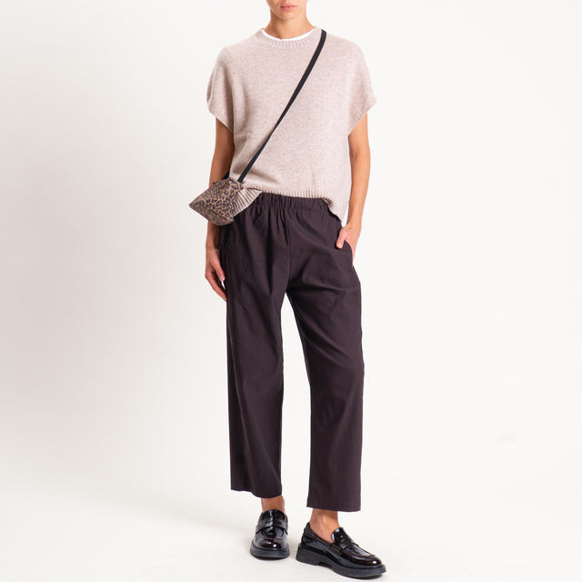 Zeroassoluto-Pantaline BILLY baggy tessuto elastic - moro