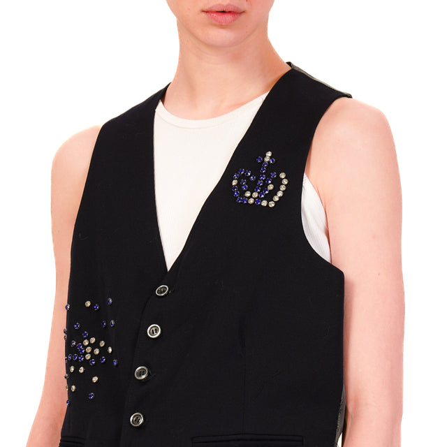 Vicolo-Gilet vintage reburn LIMITED EDITION - blu