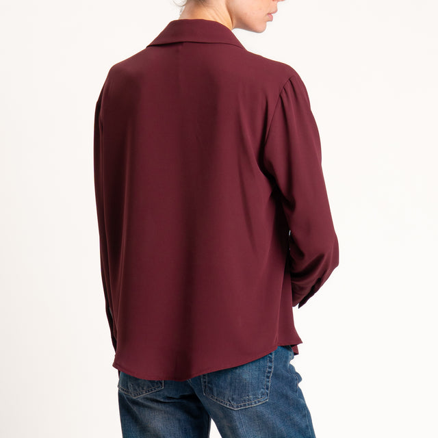 Zeroassoluto-Camicia CLAY MANO SETA - borgogna