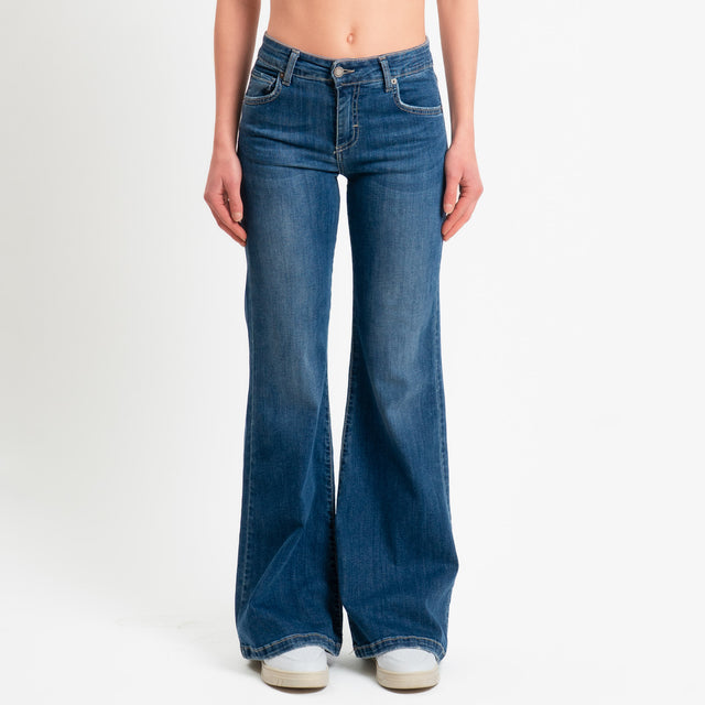 Zeroassoluto-Greta Stretch Flared Jeans - Denim