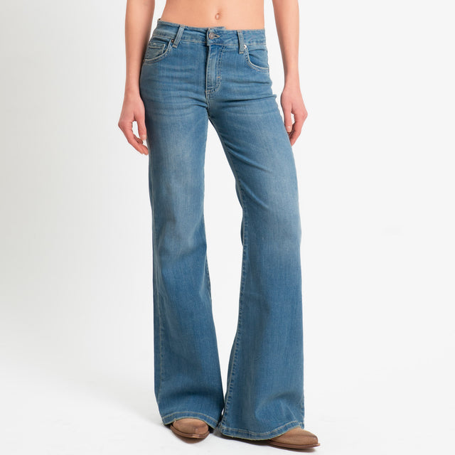 Zeroassoluto-Jeans GRETA zampa - denim stone washed