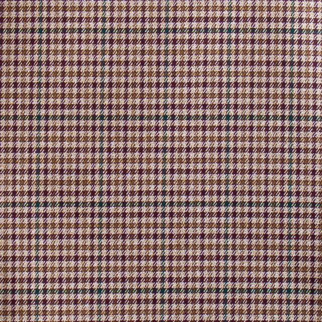 Zeroassoluto-Pantalone LETY wide leg - micro check sand/vino/verde