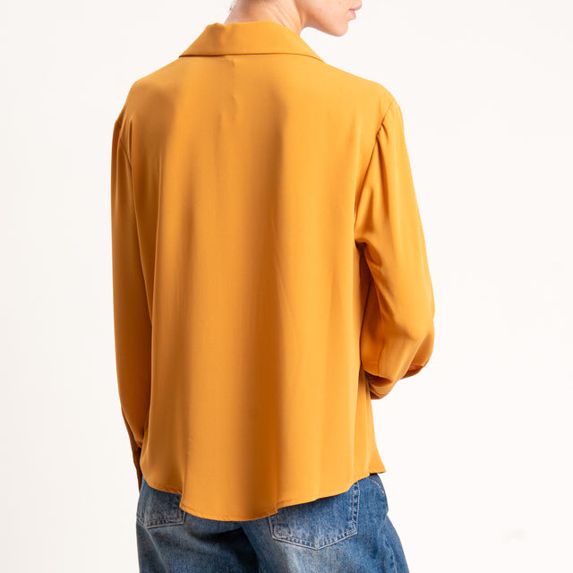 Zeroassoluto-Camicia CLAY MANO SETA - ocra