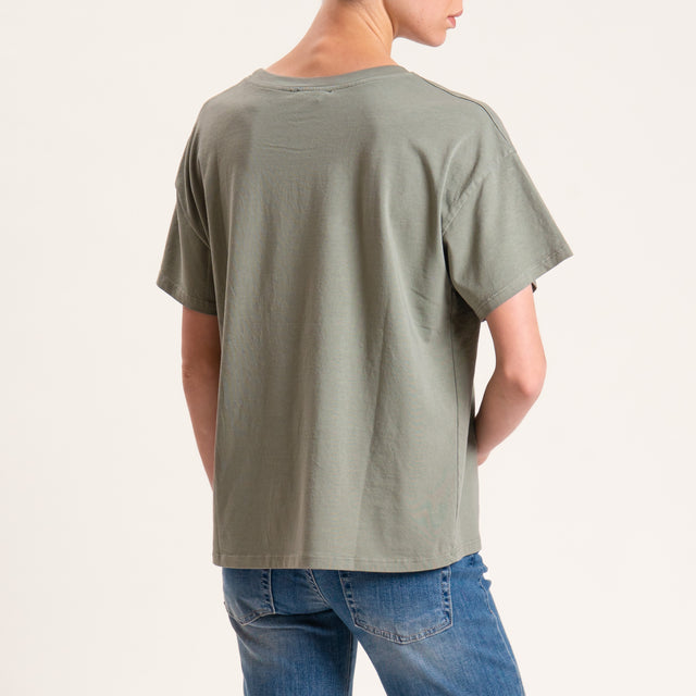 Zeroassoluto-T-shirt scatola mezza manica - militare