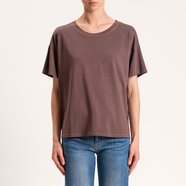 Zeroassoluto-T-shirt scatola mezza manica - moro