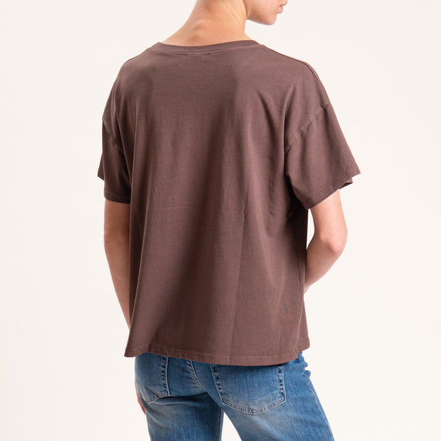 Zeroassoluto-T-shirt scatola mezza manica - moro