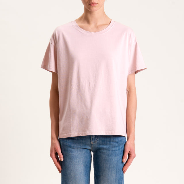 Zeroassoluto-T-shirt scatola mezza manica - rosa antico