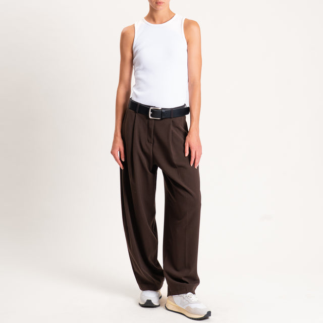 Zeroassoluto-Pantalone GENNY comfort elasticizzato - moro