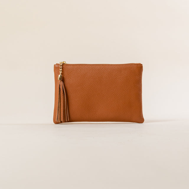 W by whitemood- Pochette con nappine - cuoio