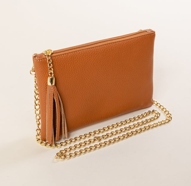 W by whitemood- Pochette con nappine - cuoio