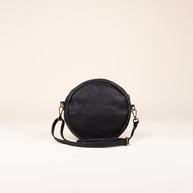 zeroassoluto-wax grease whased tambourine bag - Black