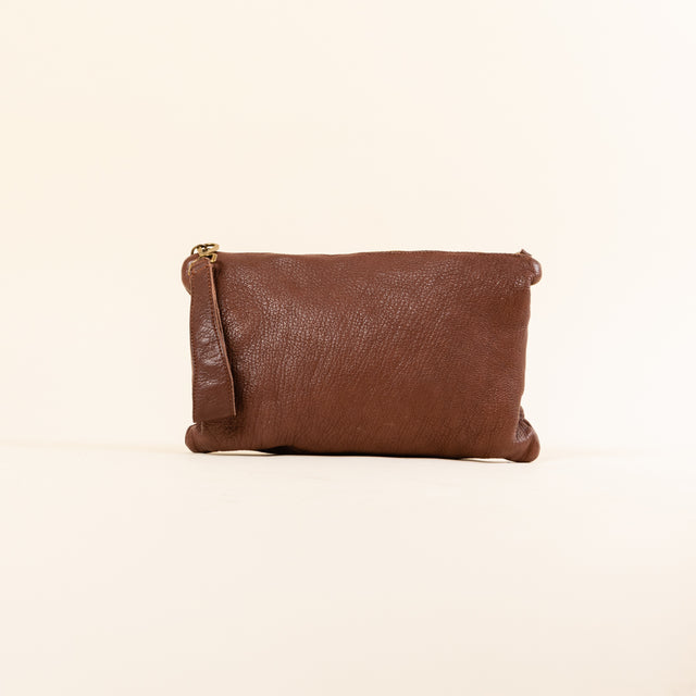 Zeroassoluto-Pochette beba wax grease washed - cioccolato