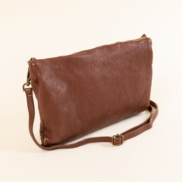 Zeroassoluto-Pochette beba wax grease washed - cioccolato