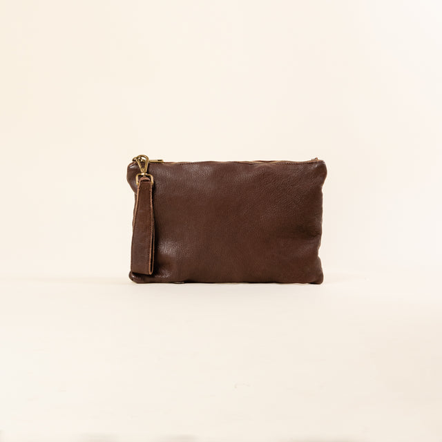 Zeroassoluto-Pochette beba wax grease washed - moro