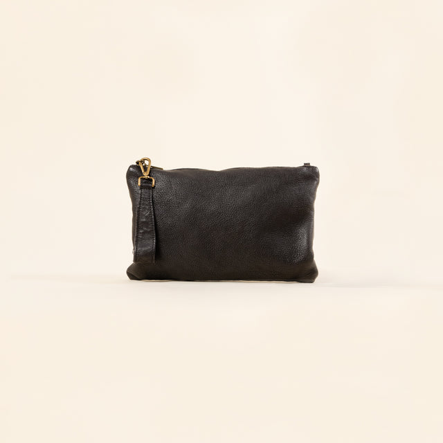 Zeroassoluto-Pochette beba wax grease washed - Nero