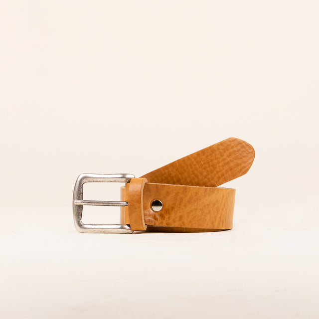zeroassoluto-Cintura pelle con fibbia - cuoio chiaro